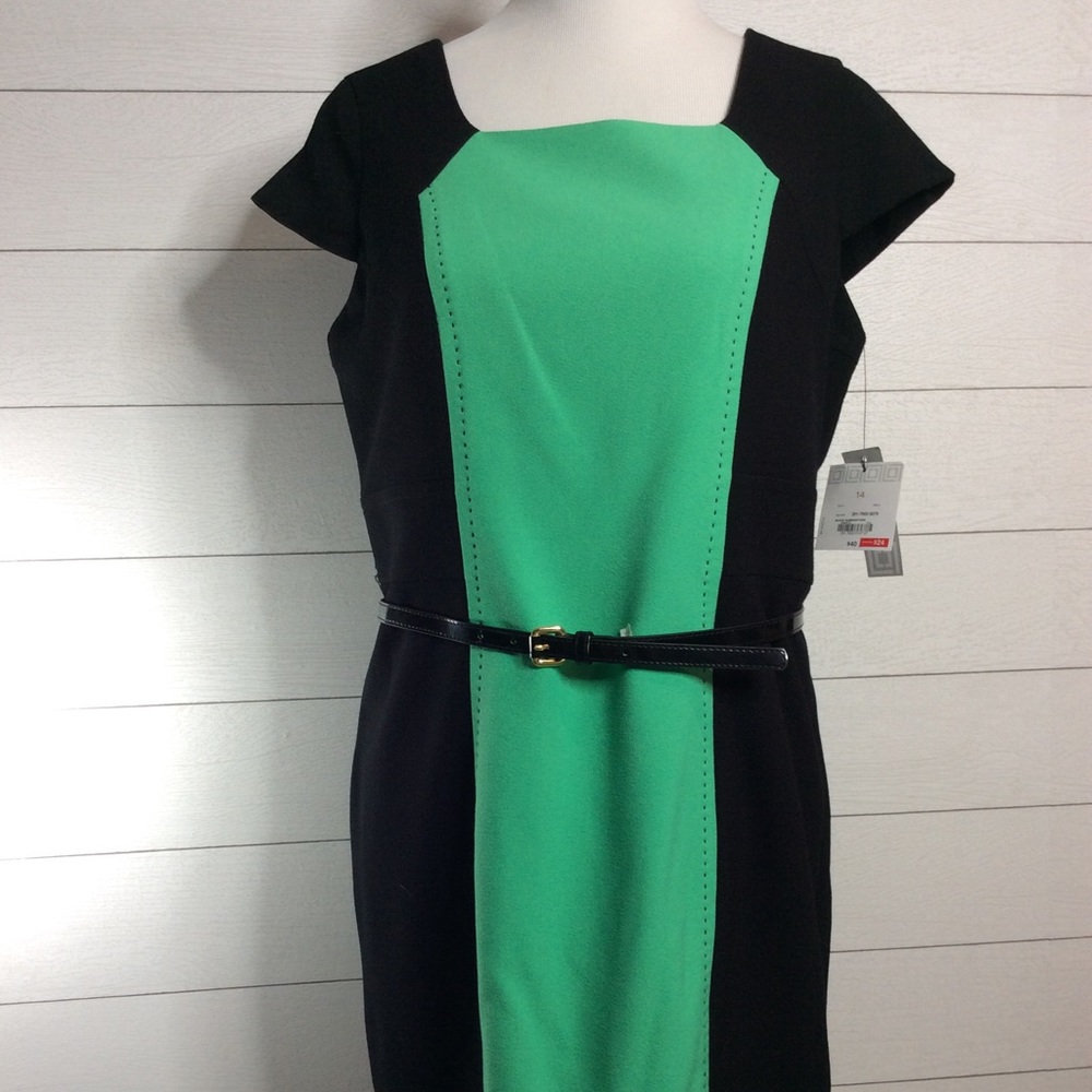 Liz Claiborne Green & Black Dress